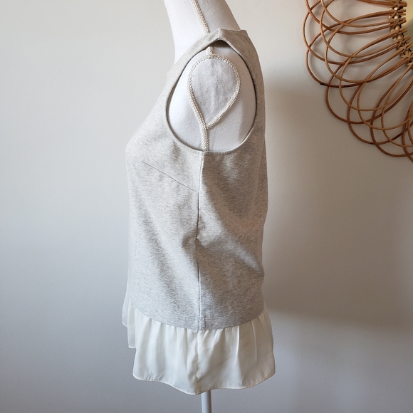 J. Crew Grey Sleeveless Blouse | Ruffle Hem | XS - Picture 7 of 10
